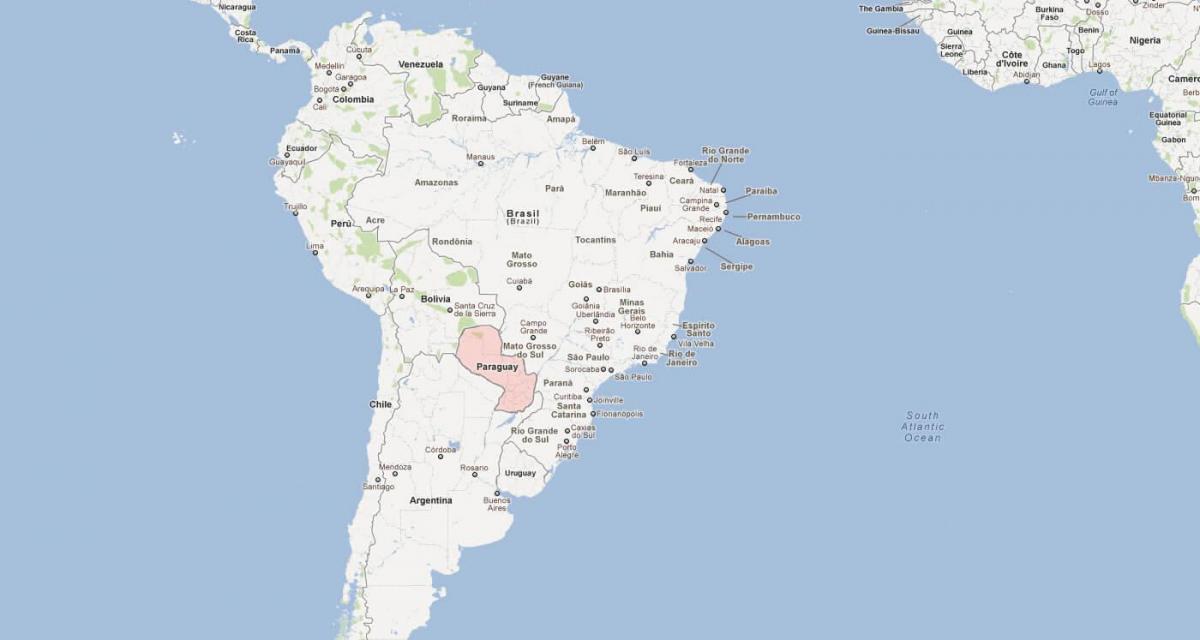 Карта Южна Америка Парагвай