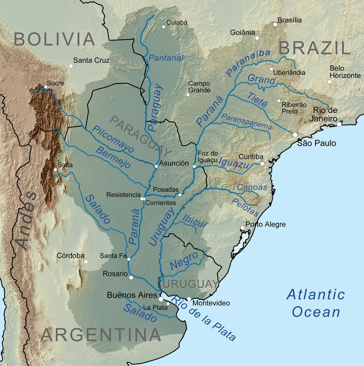 Карта на река Парагвай 