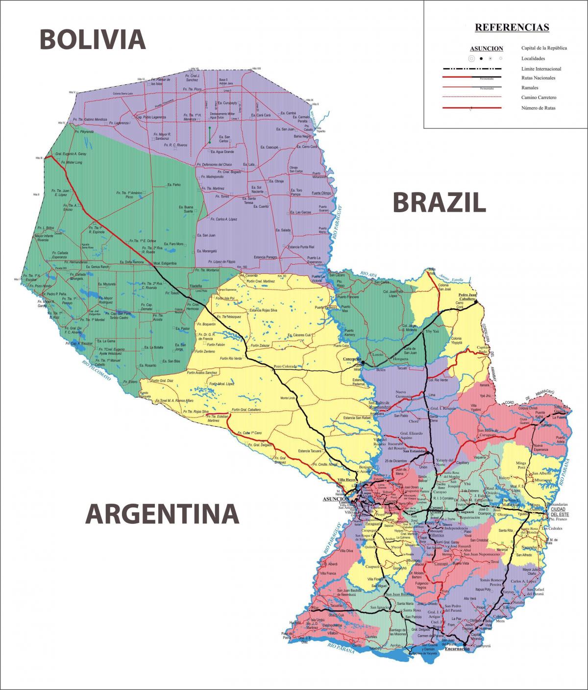 на картата на Парагвай