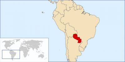 Парагвай местоположение върху картата на света